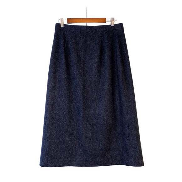 Vintage L.L. Bean Wool Wrap Skirt 31” Charcoal Gray Unisex Winter Grunge Goth 14 - Picture 7 of 7